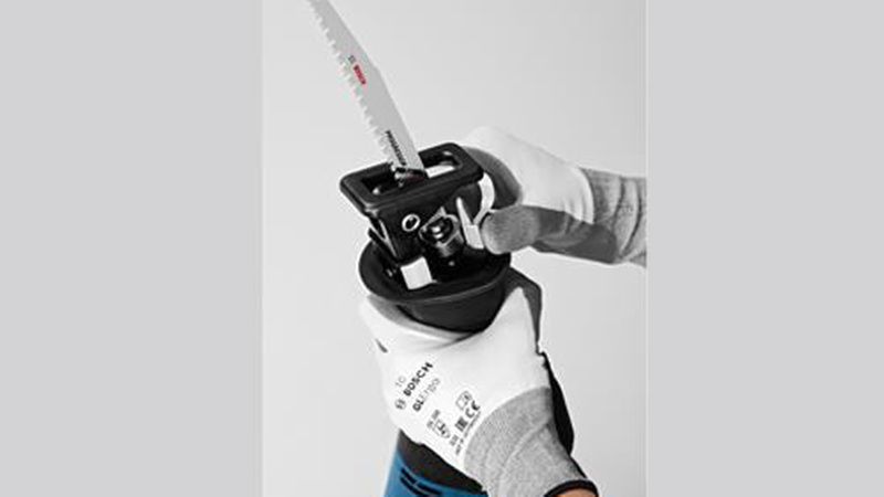 Der Spannhebel für den Werkzeugwechsel ist bei guten Geräten auch mit Handschuhen problemlos bedienbar. (Bild: Bosch)