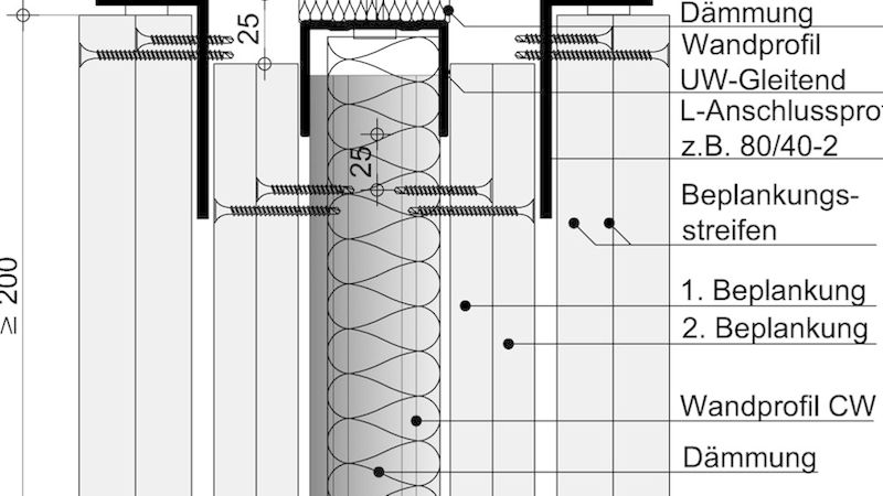 L-Anschlüsse muss man verweden, wenn die erwartete Deckendurchbiegung über 20 Millimetern liegt. (Bild: Peter Wachs)