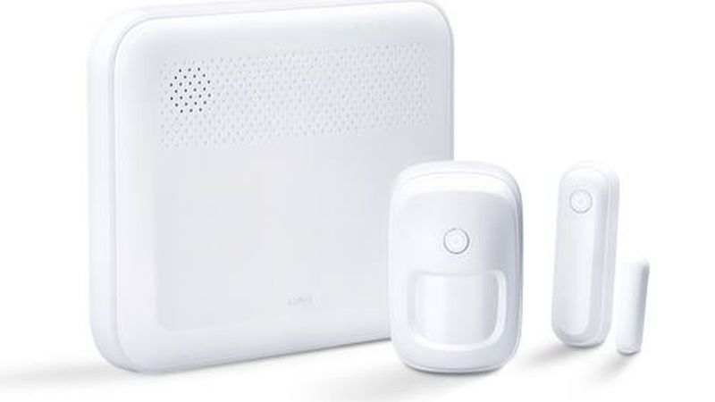 Der Fensterkontakt gehört zu einem Starterpack, der auch die Zentrale und einen Bewegungsmelder beinhaltet. Alles ist über eine App steuerbar. (Bild: Lupus Electronics)