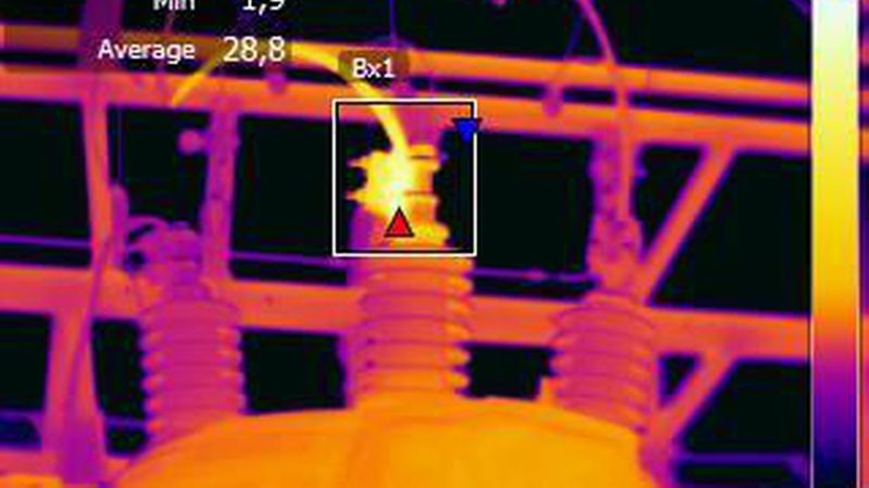 … sie in diesem Bild 77,3 °C bei Epsilon = 0,7 beträgt. (Bild: Flir Systems)