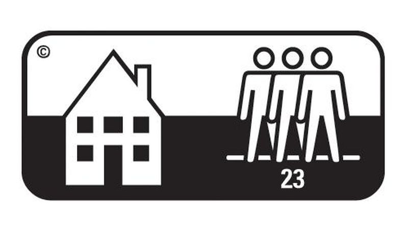 Logo für die höchste Nutzungsklasse 23 im Wohnbereich, zu erkennen am stilisierten Wohnhaus. (Bild: EPLF)