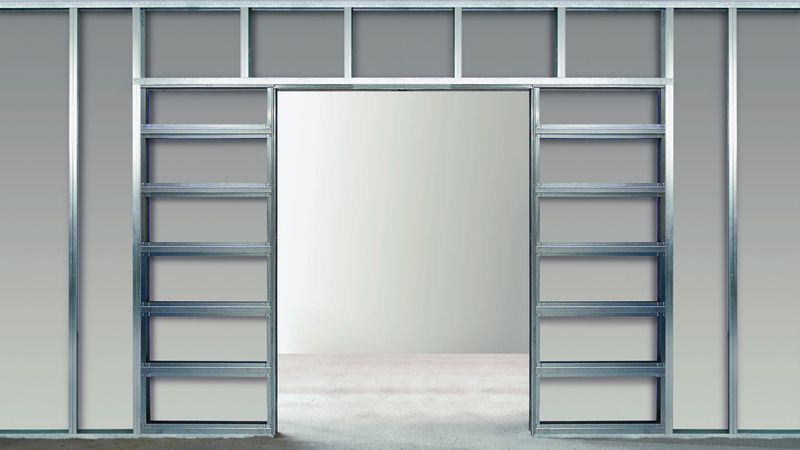 Bei der Komplettvariante werden Wand und Schiebetür...