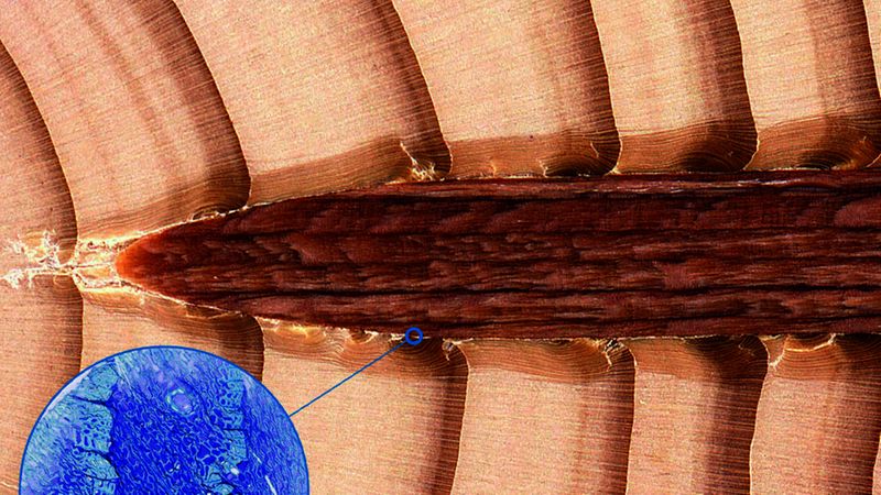 Der Holznagel „Lignoloc“ benötigt Hitze, damit das Lignin erweicht wird und dann einen Verbund eingeht.
