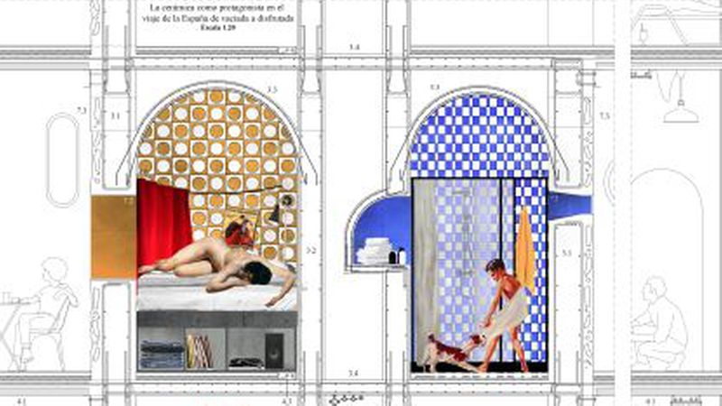 Sieger in der Kategorie Abschlussarbeit ist „Castilla La MaRcha. Un resort para la España Motivada“ von Gonzalo López Elorriaga (ETSAM). Die Hauptrolle bei dem Projekt spielen Keramikfliesen im traditionellen Format, die auf „bahnbrechend neue Weise“ verwendet werden.