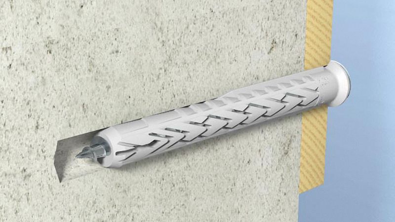 Der fischer Langschaftdübel SXRL aus Nylon ist eine hochwertige, sichere und zugelassene Lösung zur Verankerung von Fassadenunterkonstruktionen. Seine nominellen Verankerungstiefen von 50, 70 oder 90 mm sind für Porenbeton sowie Voll- und Lochbausteine geeignet und zugelassen. Quelle: Fischer