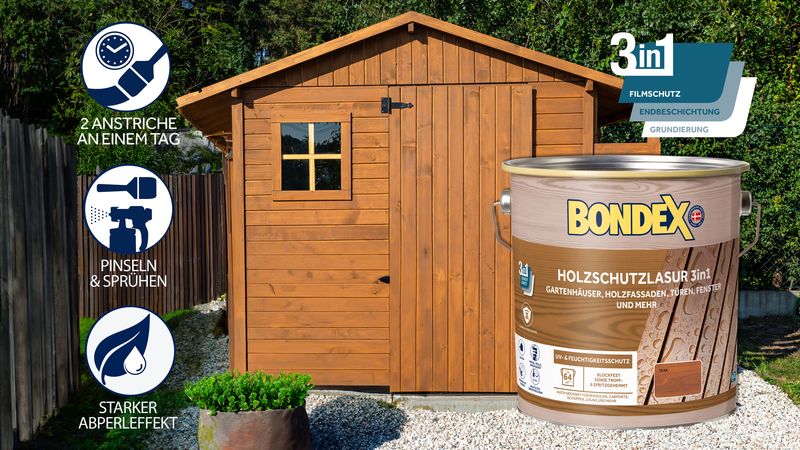 BONDEX HOLZSCHUTZLASUR 3in1!