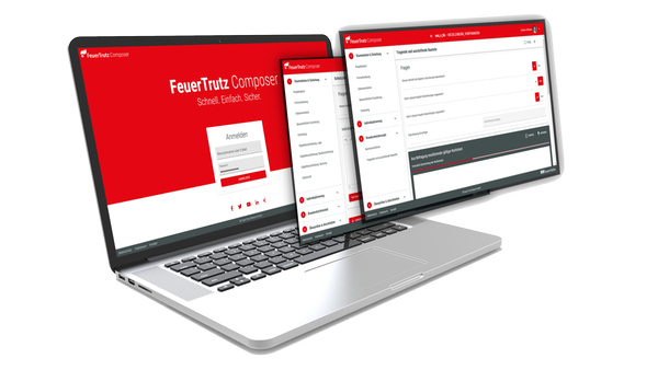 FeuerTrutz Composer auf mehreren Bildschirmen